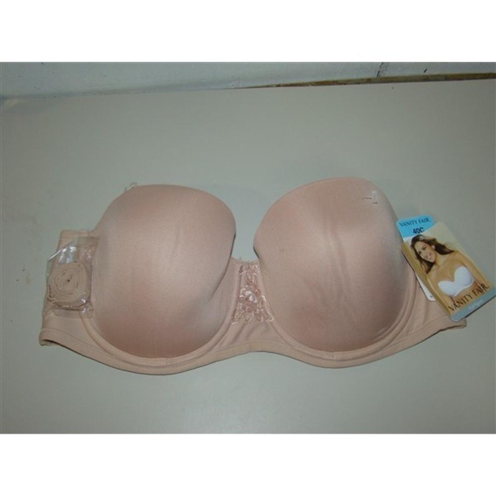 NWOT Vanity Fair 38D Beauty Back Full Figure Strapless Bra 74380 Beige 116561 - Picture 2 of 3